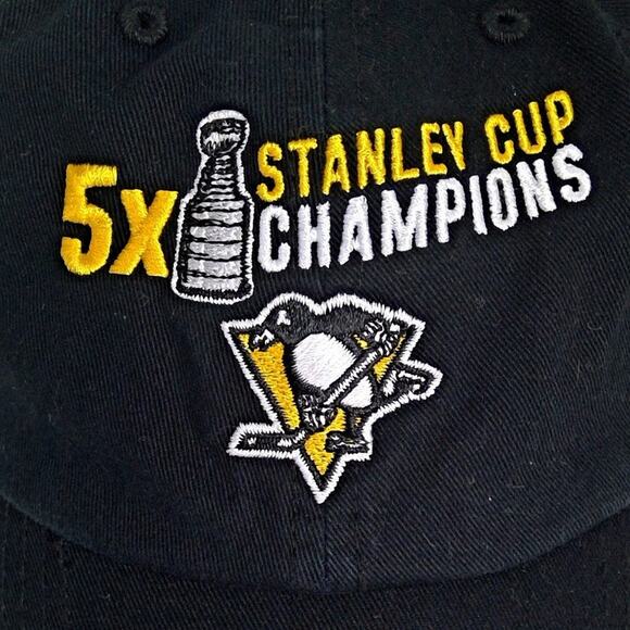 '47 Brand Pittsburgh Penguins 5X Stanley Cup Champions Strapback Dad Cap/Hat NHL - Picture 2 of 11